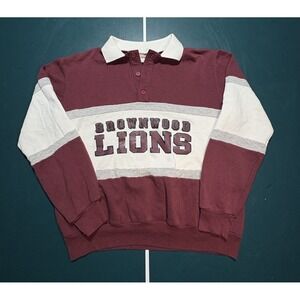 Vintage 1980s Nutmeg Mills Rugby Polo Long Sleeve Shirt Large Made in USA Preppy